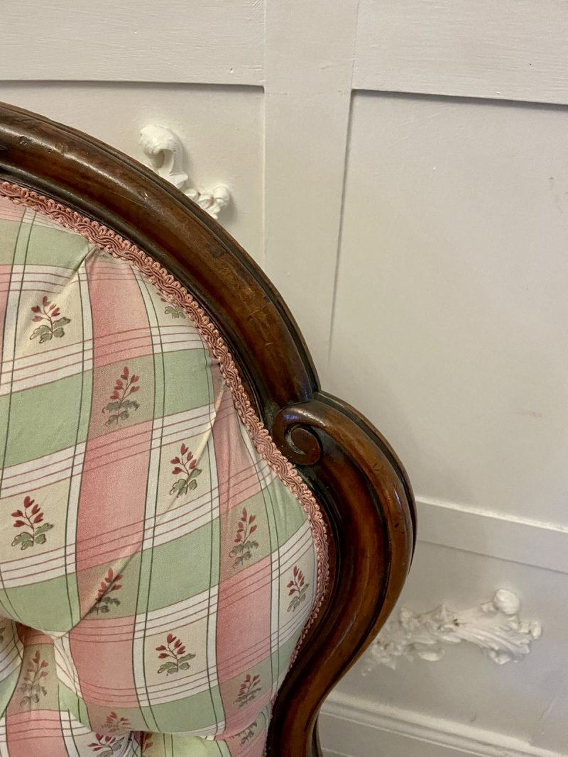 Antique Victorian Quality Carved Walnut Armchair - Image 8